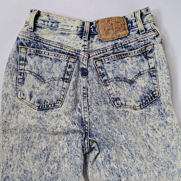 Vintage Levi's Acid Wash Jeans 9 High Rise Tapered '80s '90s Grunge Aesthetic - Picture 5 of 13